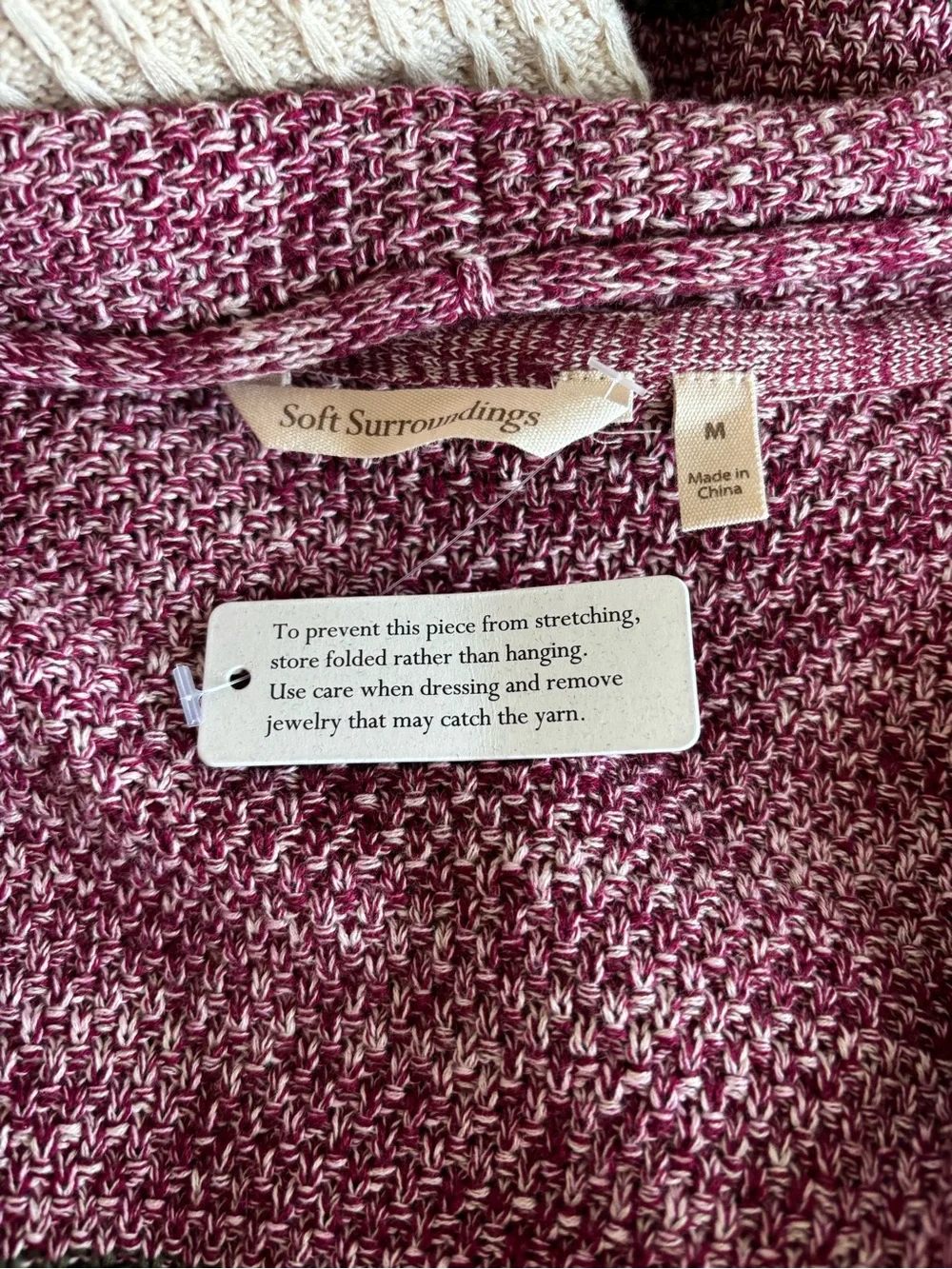 Soft Surroundings Striped Textured Open Front Nima Cardigan Sweater Size M - Picture 5 of 5